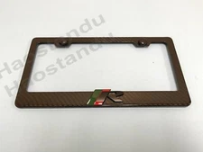 1x(B) R SPORT LOGO 3D Emblem Real 3K TwillWeave CARBON FIBER License Plate Frame