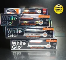 3x White Glo 50% More Charcoal Deep Stain Remover Toothpaste 150g BULK BUYS