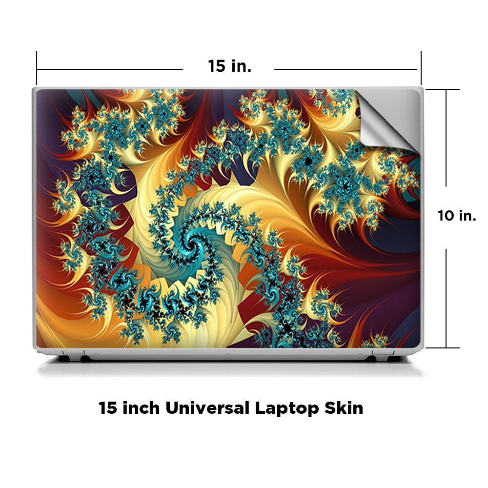 Universal Laptop Skins wrap for 15 - Trippy Floral Swirl