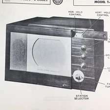 1950 U. S. Television Model T-10823 Service Wire Schematic Repair Manual