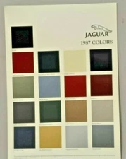 Jaguar 1987 Exterior Color Guide, single page