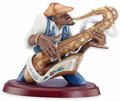 Lenox Ebony Visions Soul Train Sax Player Figure by Frank Morrison 1st Issue New