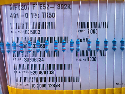 100PCS MF0207FTE52-392K YAGEO Metal Film Axial Resistor 1% 392KOhm 0.6W