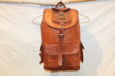 27'' X Large Leather Handmad Handbag Travel Shoulder Men's Satchel Backpack Study