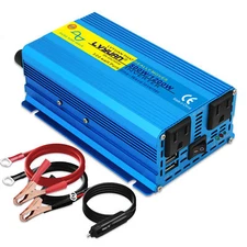 500W 1200W Pure Sine Wave Power Inverter 12V to 110V Car Converter With 2USB 2AC