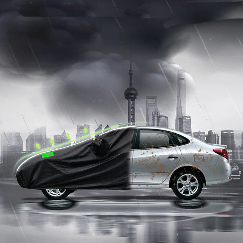 Heavy Duty Waterproof Car Cover Rain Snow Anti-UV Protection Outdoor Breathable - Image 3 of 4