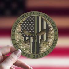 Punisher Veteran Round Vinyl Decal Sticker Army Marine Navy Air Force Punisher Veteran Round Vinyl Decal Sticker Army Marine Navy Air Force
