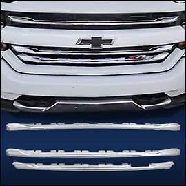 Chrome Grille Overlay (3 PCS) FITS 2016-2018 Chevy Silverado 1500 ''LT Z71'' ONLY