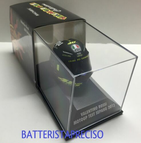 Casque Miniature Valentino Rossi AGV - 1:8 Minichamps - Qatar 2014 - Édition Limitée