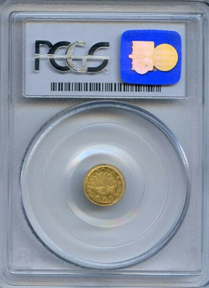¡ERROR! Collar Rev Doble Golpe 1872 G50C, Oro California, BG-1049 PCGS MS63 Foto 3 de 4