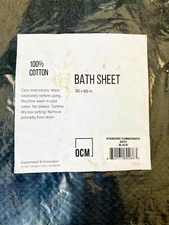 OCM Bath Sheet 30 x 60 in - 100% Cotton - Black