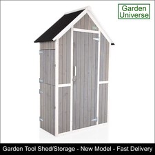 Garden tool storage shed by Garden Universe Grey wooden shed store toy potting