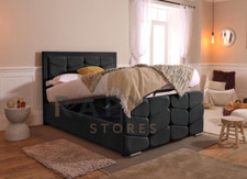 CELIA  OTTOMAN STORAGE  BED PANEL PLUSH VELVET UPHOLSTERED BED FRAME