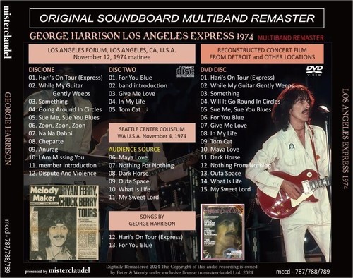 GEORGE HARRISON / 1974 LOS ANGELES EXPRESS MULTIBAND REMASTER 【2CD+DVD】 - Bild 2 von 2
