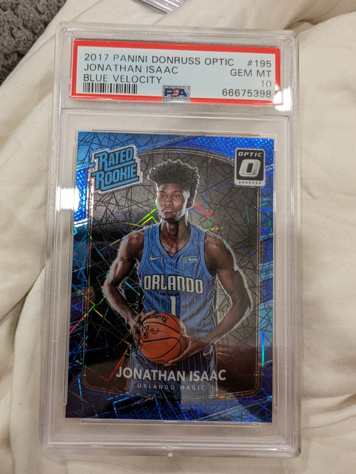 2017 Jonathan Isaac Rookie PSA 10 Blue Velocity Panini Donruss Optic RC #195
