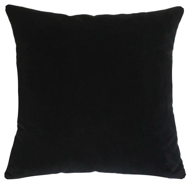 Black Velvet Suede Decorative Throw Pillow Cover / Cushion Cover 18x18