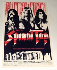 This is Spinal Tap 1984 Rob Reiner Harry Shearer/Chris Guest Cult Poster 19"x13"