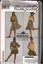 8424 Vintage Simplicity SEWING Pattern Misses 1980s Shorts Skirt Top Jacket OOP
