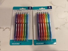12 Pack WEXFORD Retractable Color Gel Pens Multicolor Quick Drying Medium Point