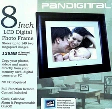 Pandigital 8" Digital Picture Frame Black wood or acrylic interchangeable NIB