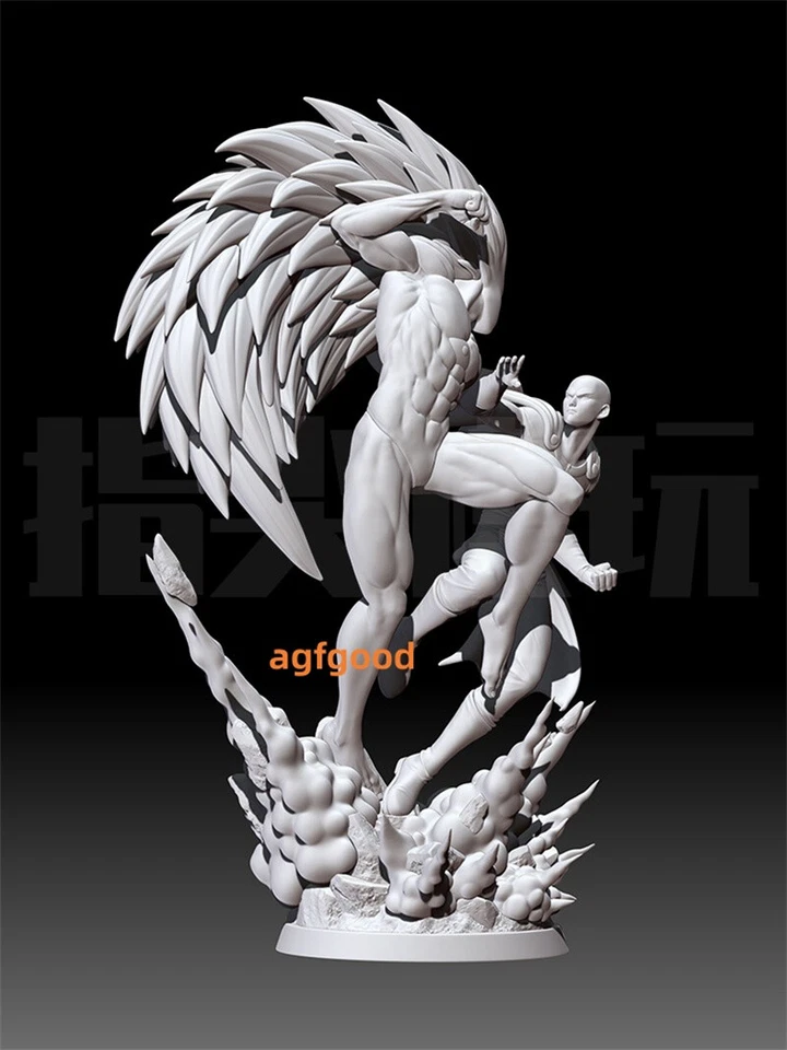 ONE PUNCH-MAN Saitama VS Lord Boros GK Statue Action Figure Unpainted Kit Resin  - Image 2 of 4