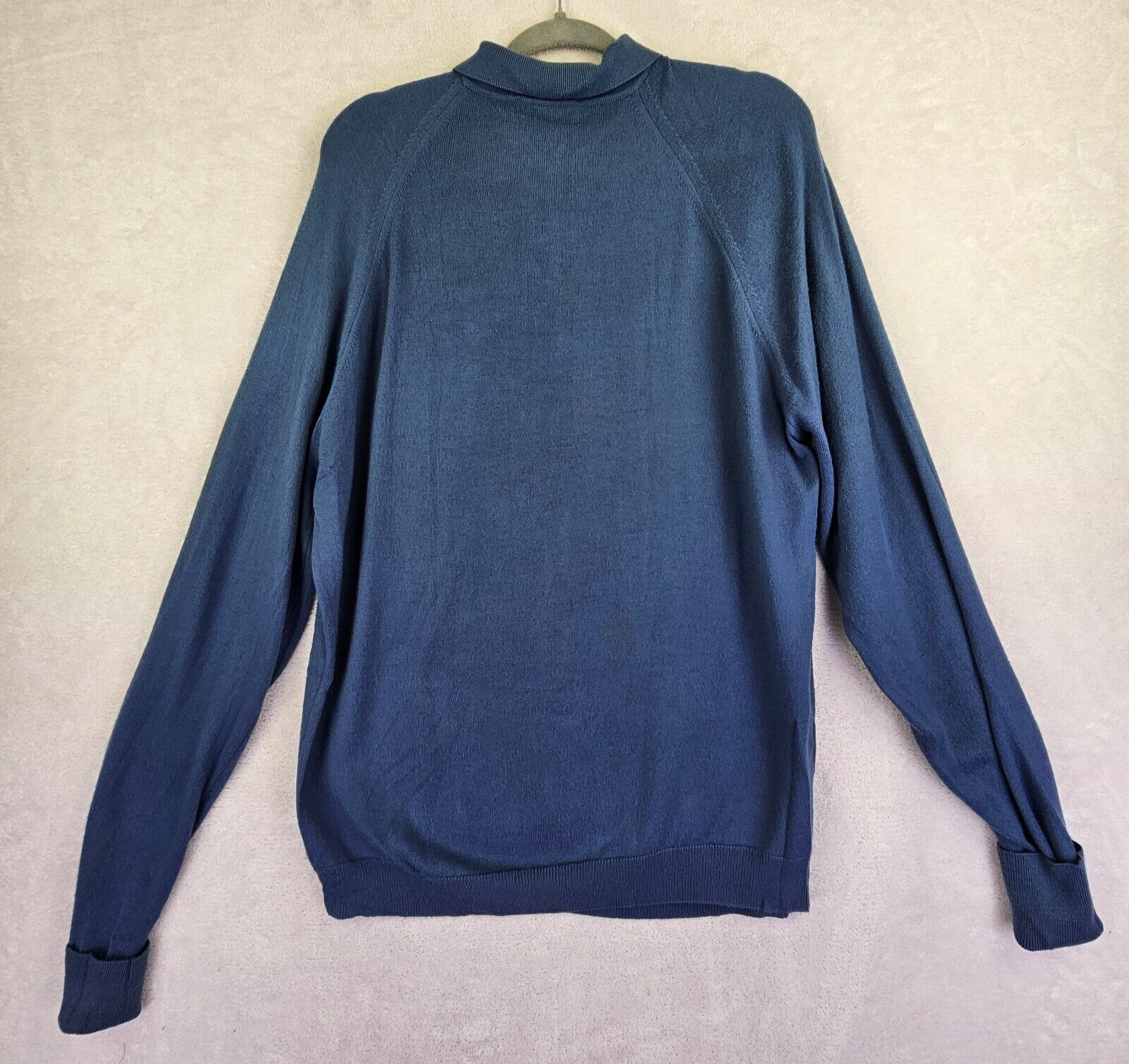 VTG Izod Lacoste Polo Sweater Mens XL Blue Soft Collared Preppy Easy Care thumbnail 4