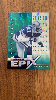 1997 Pinnacle Epix Season EMERALD #E15 Deion Sanders Print Run 30 SSP