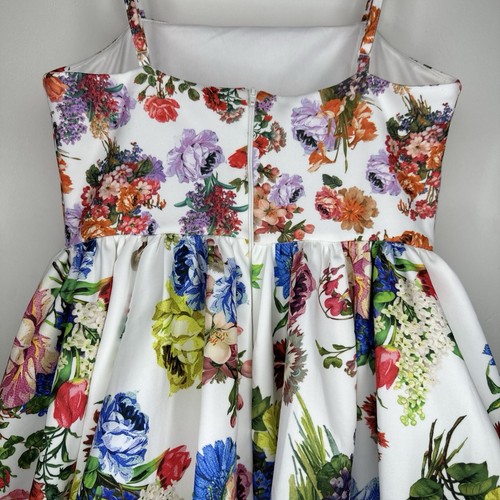 ASOS Design Dress Size 8 White Multi Garden Floral Puffball Bubble Hem Prom - Picture 11 of 15
