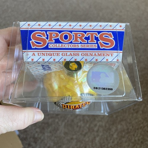 Sports Collectors Series Pirates Yellow Glass Ornament not removed from box - Picture 3 of 5