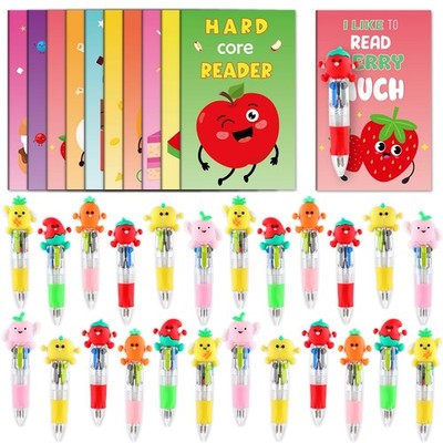 30 Sets Back to School Students Gifts Bulk 4 in 1 Multicolor Retractable Ball...