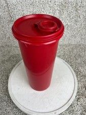 Vintage Tupperware Slim Line Pitcher in Red Flip Lid Container Made in USA