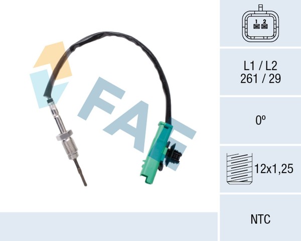 FAE Sensor Abgastemperatur 68647 M12X1,25 FüR Opel Zafira Life Bus K0 Vivaro U9-image