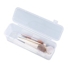 Long Brush Storage Box Portable Clear Plastic Makeup Brush Organizer With VA