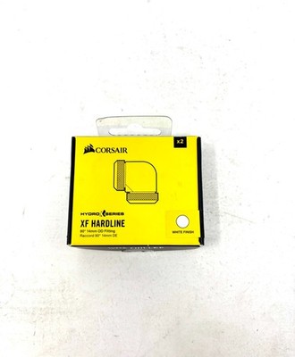 Corsair Hydro X Series XF Hardline 90° Angled 14mm White Fitting - Twin Pack