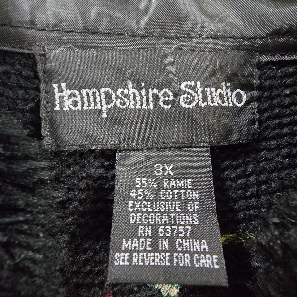 Hampshire Studio Sweater Cardigan Womens 3XL Zip Christmas Stockings Beaded Ugly - Image 3 of 4