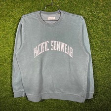 PacSun Pacific Sunwear Crewneck Sweatshirt Large Faded Teal Blue Graphic