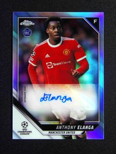 2021-22 Topps Chrome UEFA Anthony Elanga RC Rookie Auto Refractor