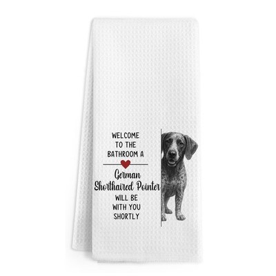 Funny German Shorthaired Pointer Hand Towels Bathroom Dog Decor Dish Tea 16x24