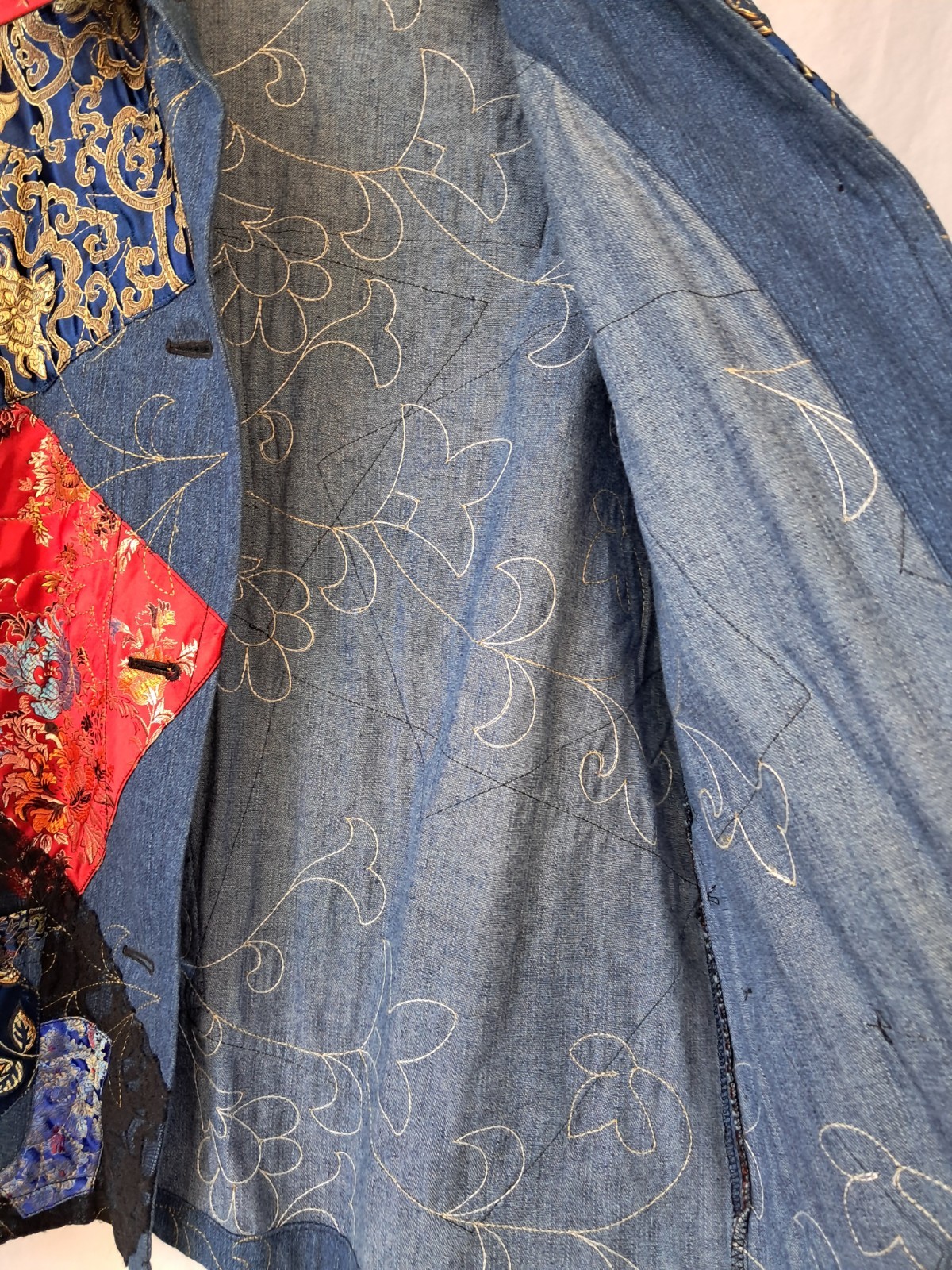 Chico's Jean Jacket Asian Inspired Patchwork Desi… - image 14