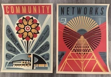 Shepard Fairey - Community & Networks - 18 x 24 lithograph poster ltd edition