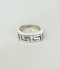 VTG Sterling Silver - Greek Key Open-Work Tapered Band Ring Size 6.5 - 4g