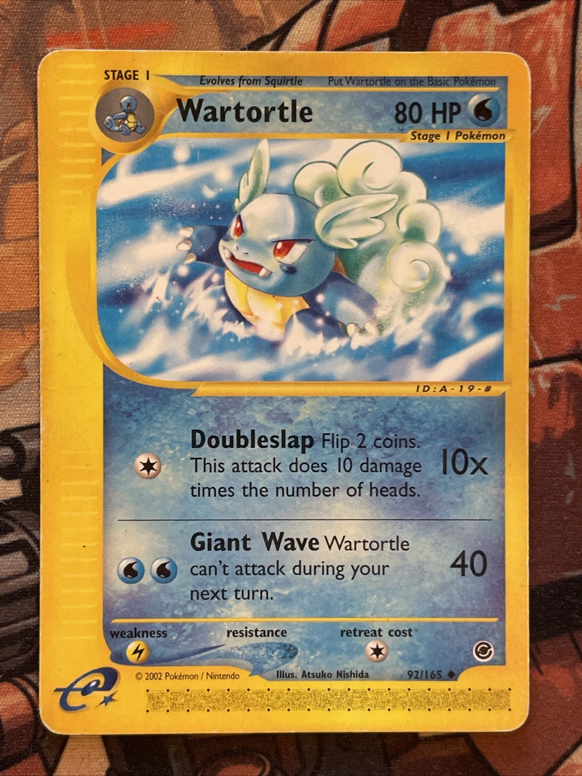 Pokemon Card - Wartortle Expedition Base Set 92/165 Uncommon