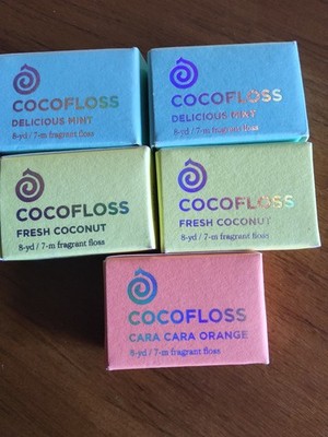 COCOFLOSS Delicious Mint/Cara Cara Orange/Fresh Coconut  Mini Travel Size Floss