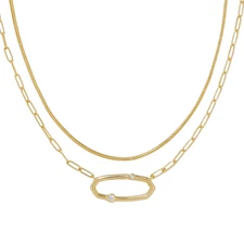 Kendra Scott Traci Cubic Zirconia Multi-Strand Necklace Set Gold 19.75” Layered