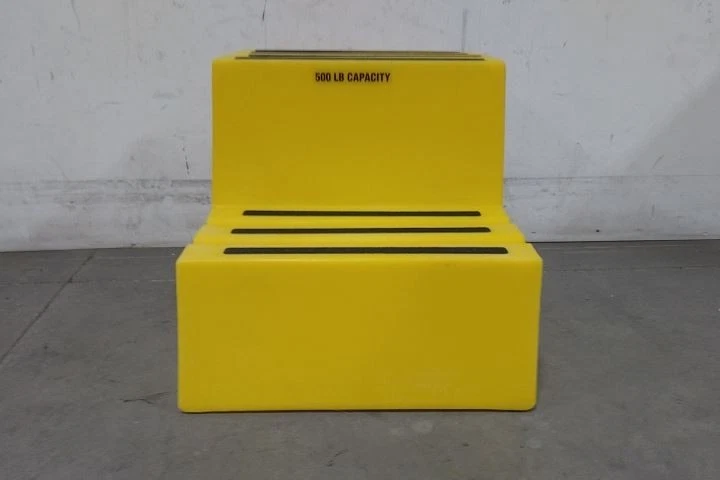 Taburete de plástico amarillo DPI ST217-14 1,6 pies altura total 500 lb tapa - Imagen 2 de 4
