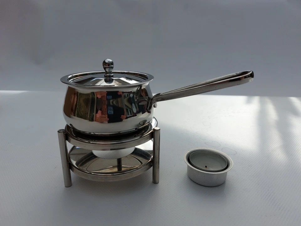 Butterpfännchen auf Stövchen Edelstahl - Bild 3 von 4