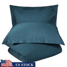 Percale Duvet Cover Set 300 Thread Count Cotton Pillow Shams Lightweight New