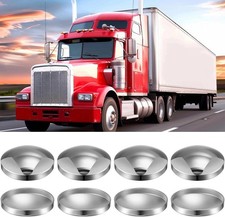 8 Pcs Chrome 8 Inch Dome Hub Caps Compatible with Semi Truck, Baby Moon