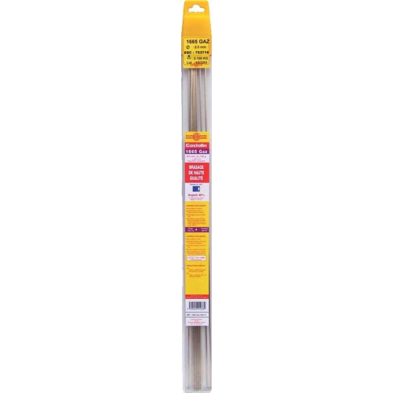 Baguettes argent 40% Castolin 1665 2mm anti fuite pour brasure gaz