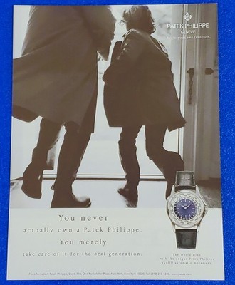 2005 PATEK PHILIPPE WORLD TIME PLATINUM WRISTWATCH ORIGINAL FASHION PRINT AD